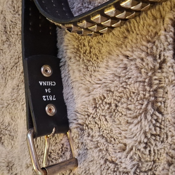 Studded Black Belt with Silver Accents - Picture 3 of 3